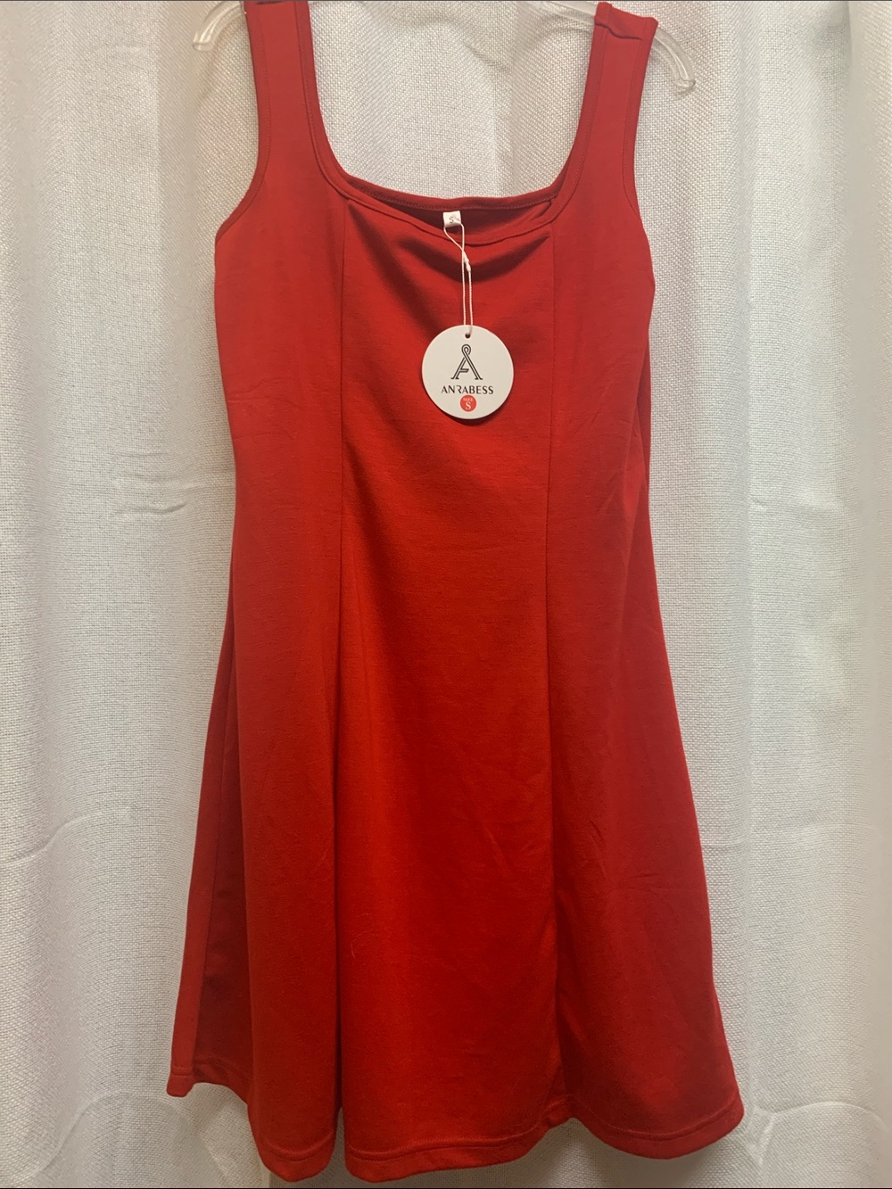 Anrabess Red Sleeveless Fit-and-Flare Dress